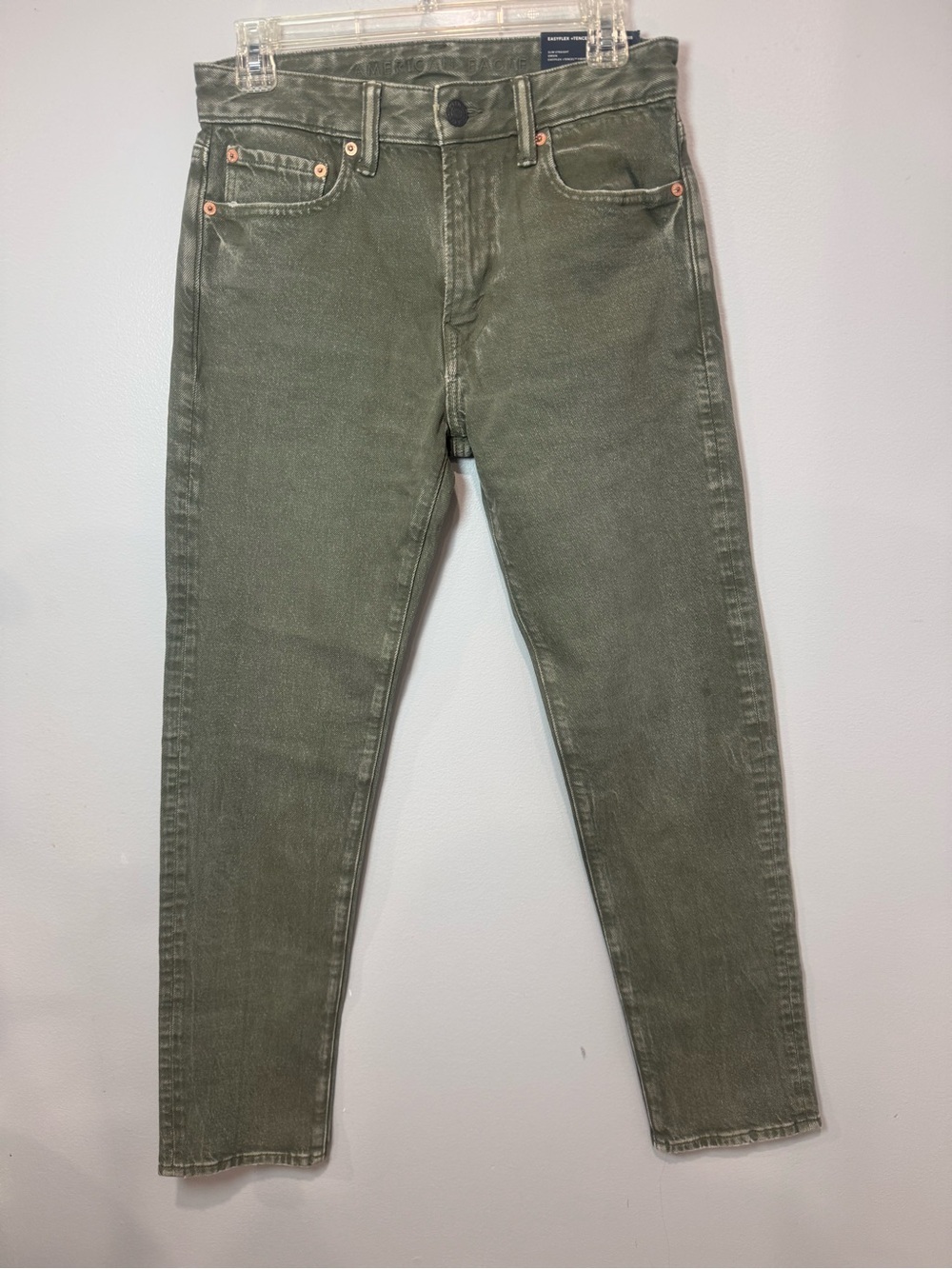 American Eagle Men's EasyFlex Tencel Slim Straight Jeans Green 28/32 New NWT
